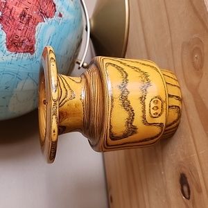 Vintage Ash hand turned wooden vase